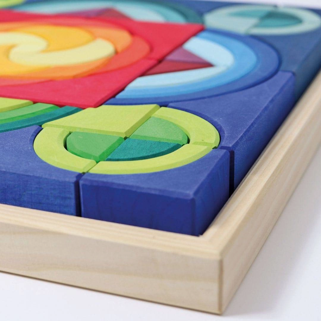 Brain boosters Child development Arcs In Squares Wooden Building Block Set