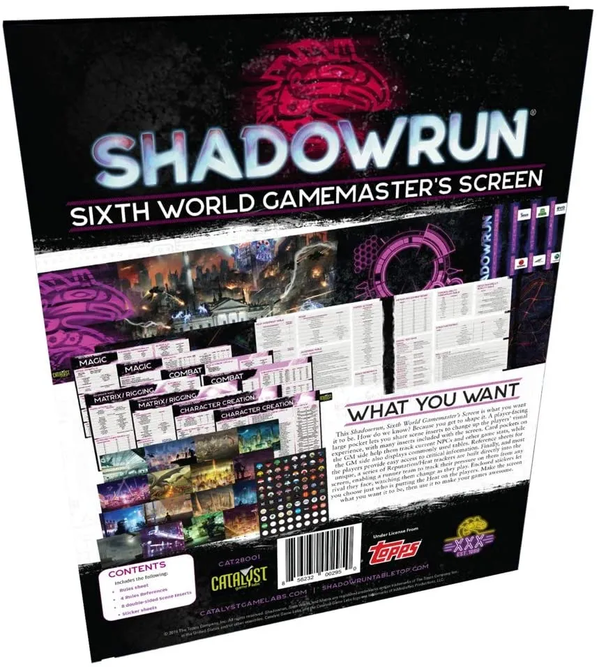 Growing minds Shadowrun Sixth World Game Master Screen