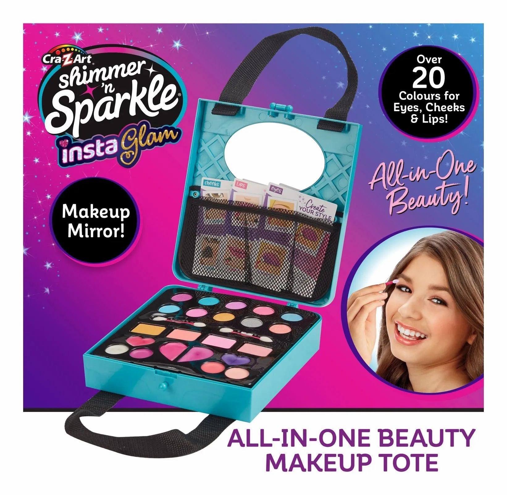 Shimmer N Sparkle Insta Glam All-In-One Beauty Makeup Tote Moments of imagination