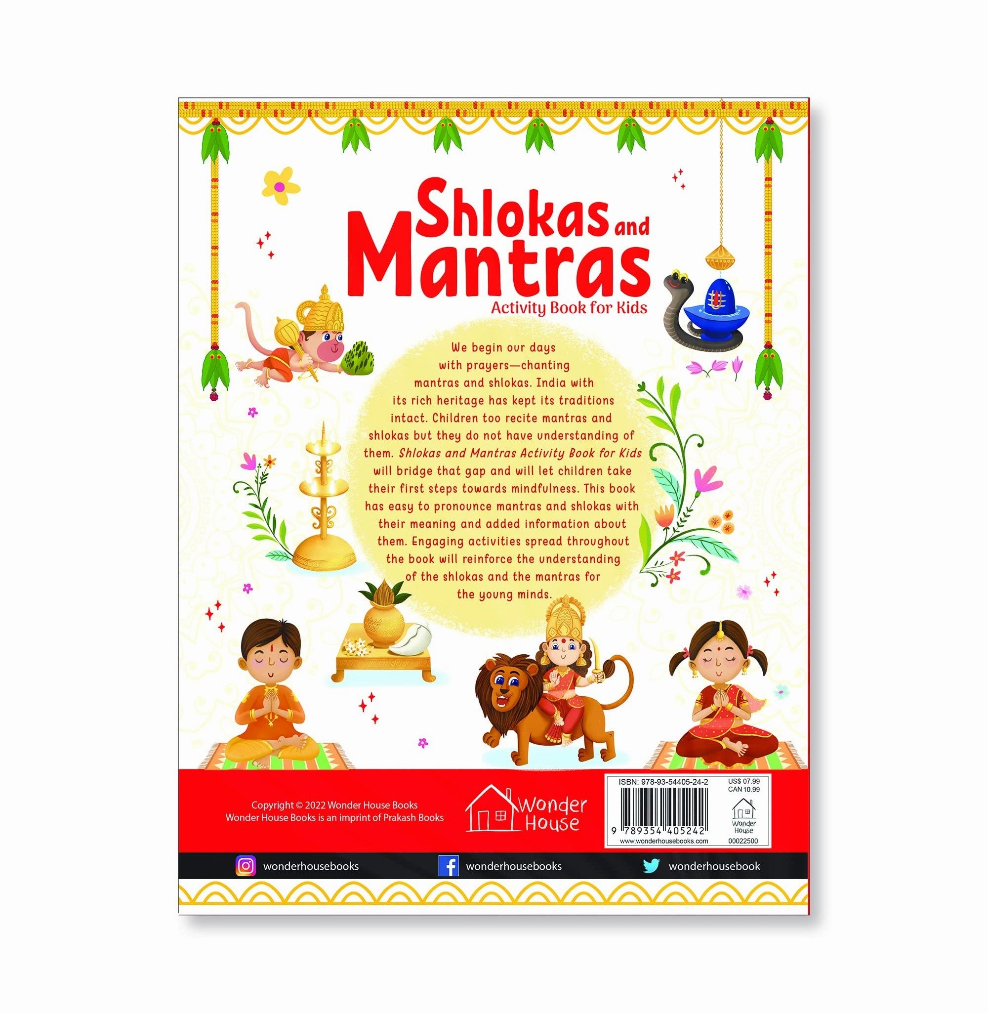 Shlokas And Mantras : Activity Book For Kids : Illustrated Book With Engaging Activities And Sticker Sheets Wonder House Books Active learners
