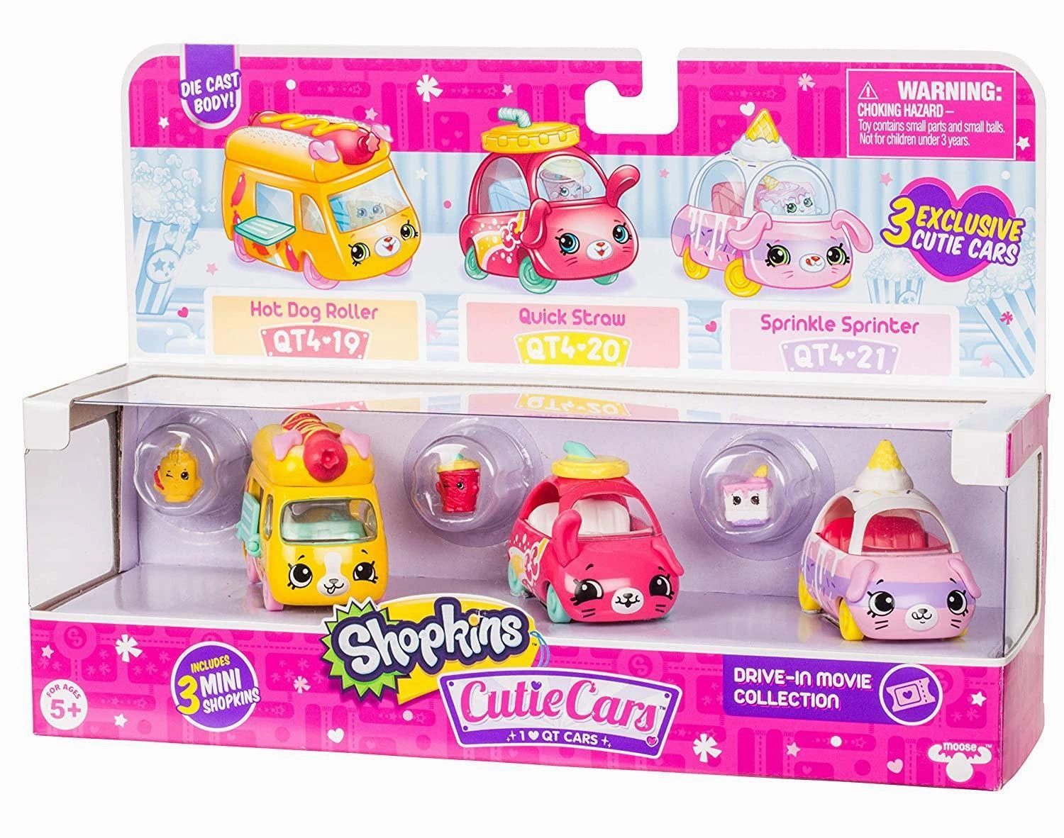 Shopkins Cutie Cars Drive-In Movie 3-Cars Pack - Assorted Tools for tiny thinkers