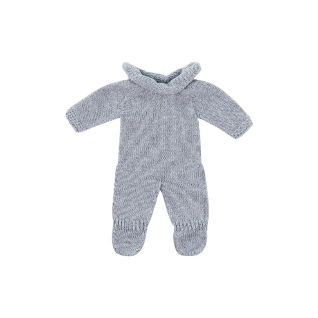 Blue-Gray Knit Doll Pajamas - 12'' Growing minds Smart activities for young learners