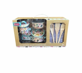 Tools for tiny thinkers Play-based education Floral Print Metal Cooking Set