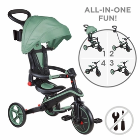 Creative kids Growing minds Globber Explorer Trike Foldable 4-In-1 - Olive (10M - 5Y)
