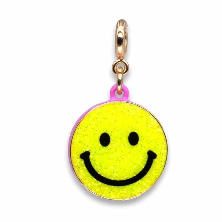 Growing minds Gold Glitter Smiley Face Charm