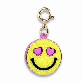 Gold Glitter Smiley Face Charm Quiet play for growing minds