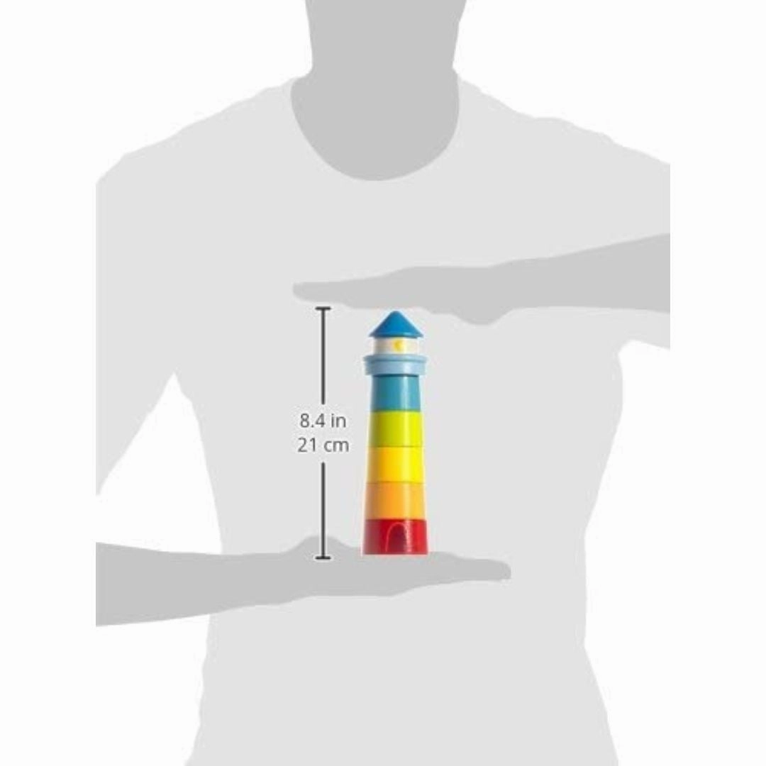 Wooden Rainbow Lighthouse Stacking Toy Exploration gear Kid-focused experiences