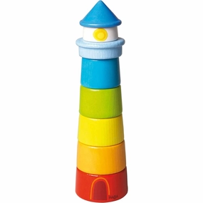 First explorers Early discovery Wooden Rainbow Lighthouse Stacking Toy