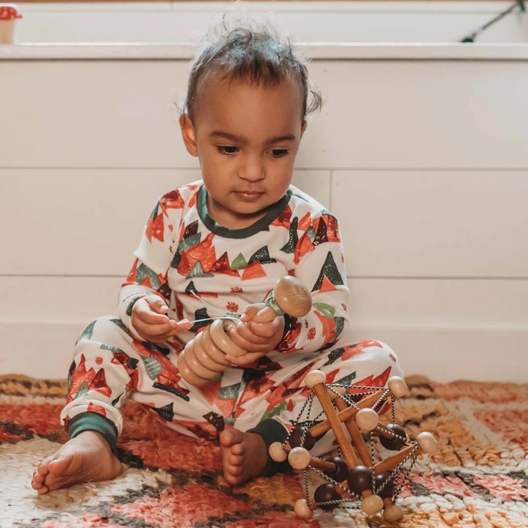 Nurturing minds Play & learn Skwish Wooden Baby Rattle & Teething Toy