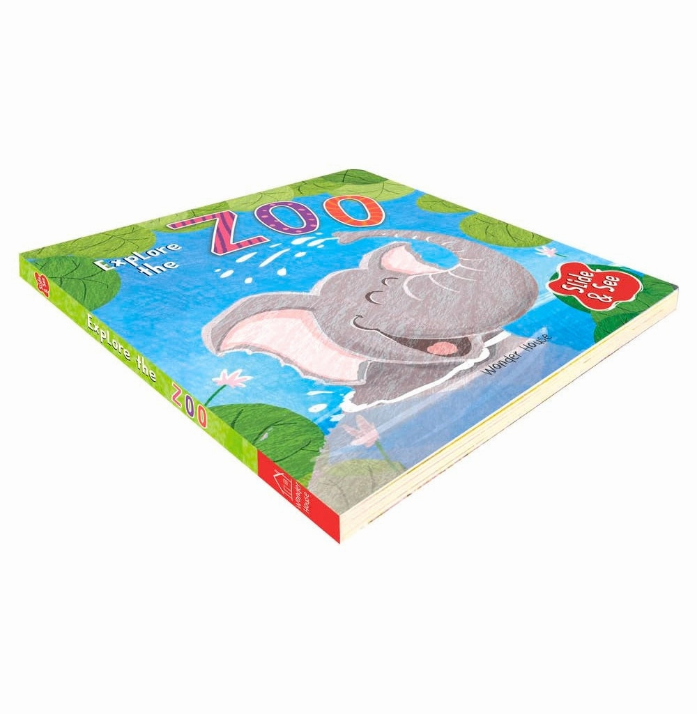 Young explorers Slide And See : Explore The Zoo : Sliding Novelty Board Book For Kids [Board Book] Wonder House Books