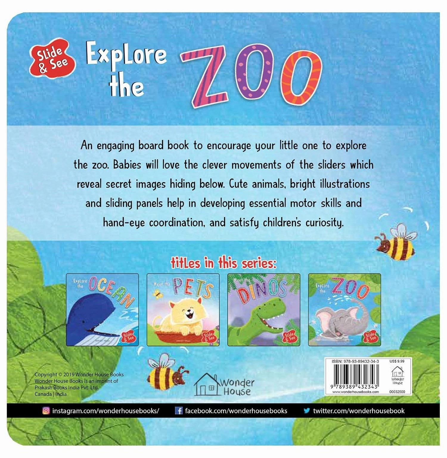 Little builders Curious minds Slide And See : Explore The Zoo : Sliding Novelty Board Book For Kids [Board Book] Wonder House Books