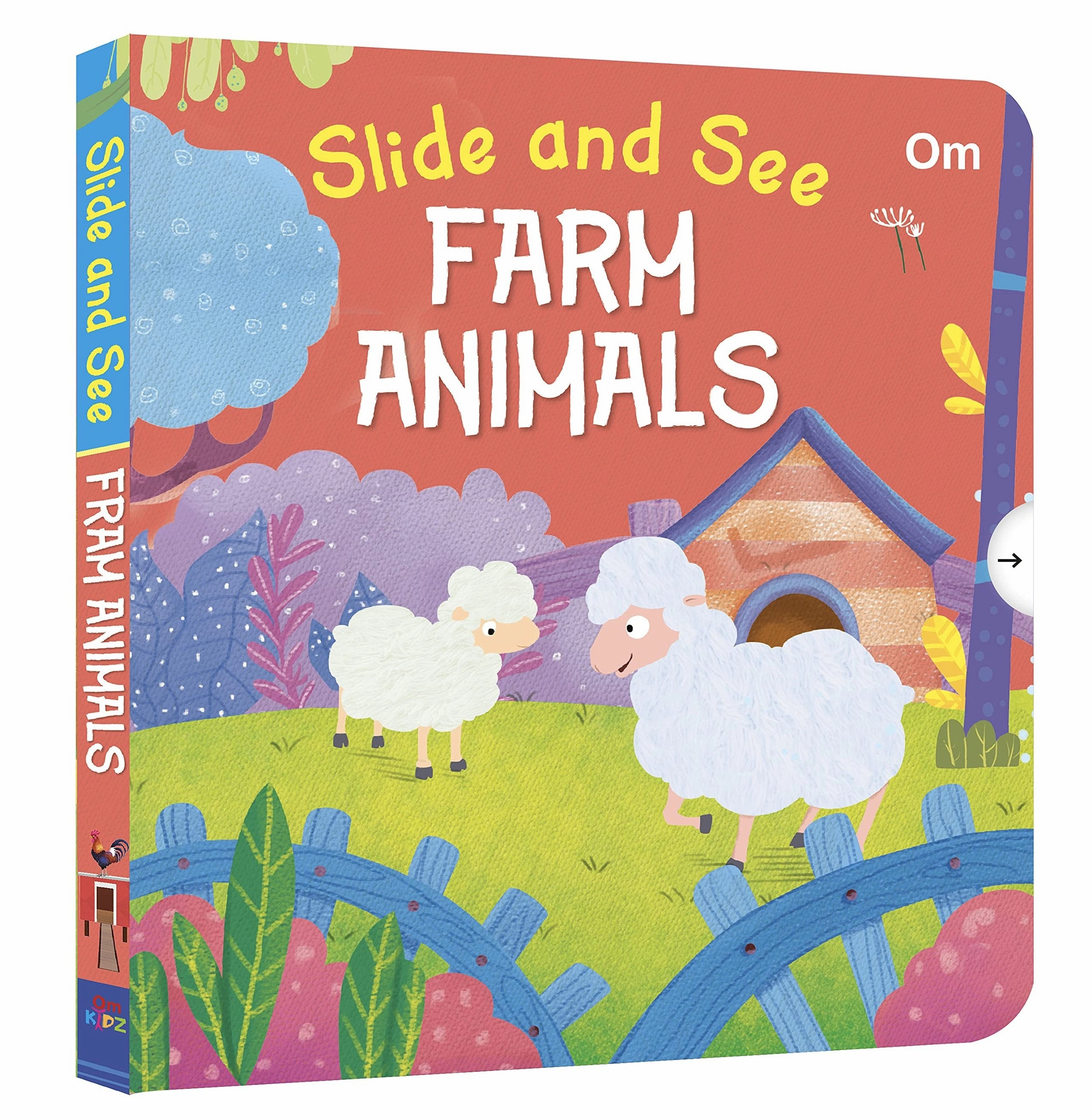 Fun for curious minds Mindful play Slide And See Board Book : Farm Animals [Paperback] Om Books International