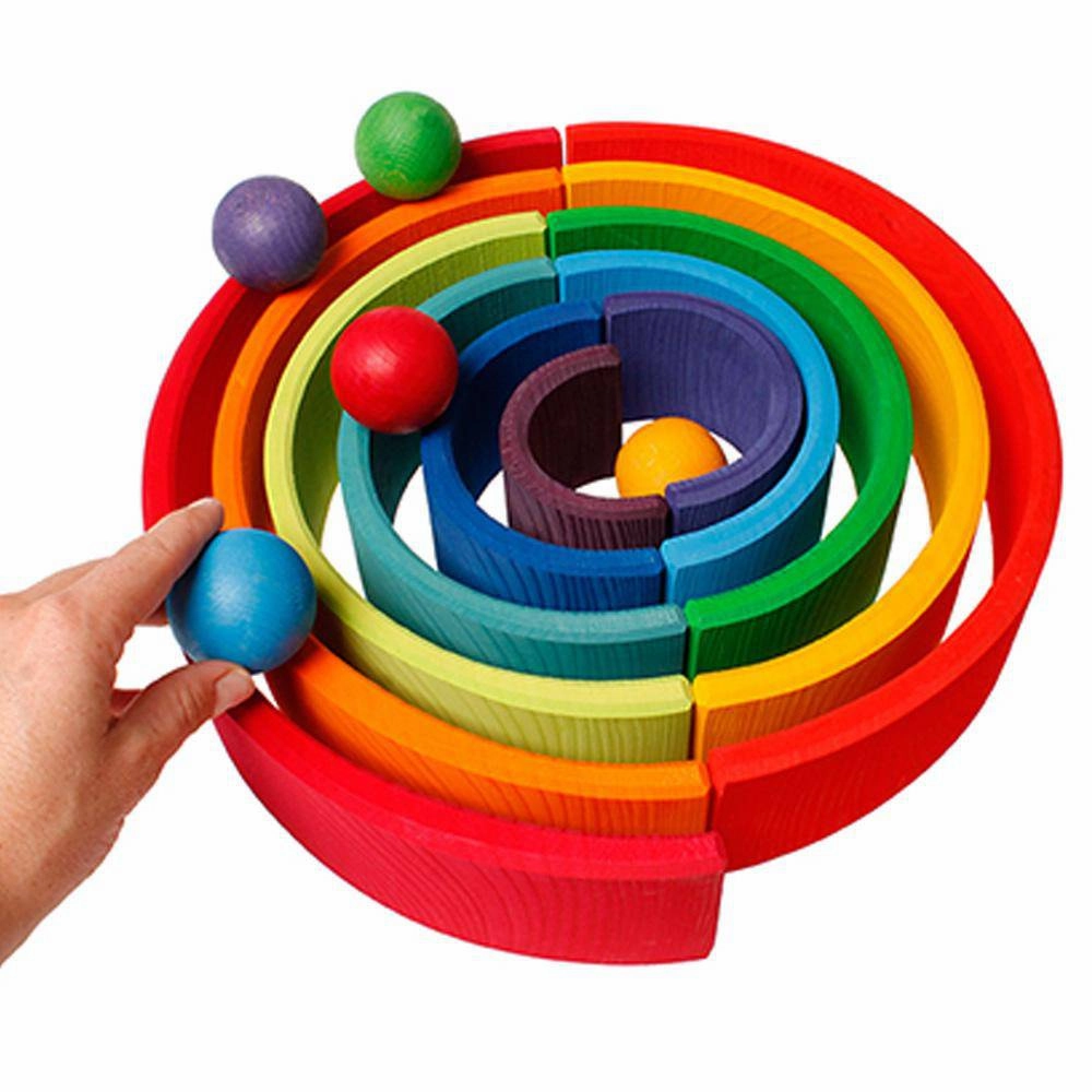 Small Wooden Rainbow Balls, Set Of 12 Learn at home Inspiring creativity