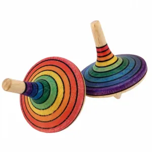 Designed for development Large Wooden Rainbow Spinning Top