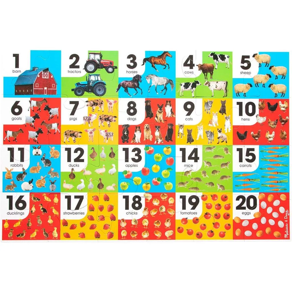 Farm Number Floor Puzzle 24 Pc Fun for curious minds Creative kids