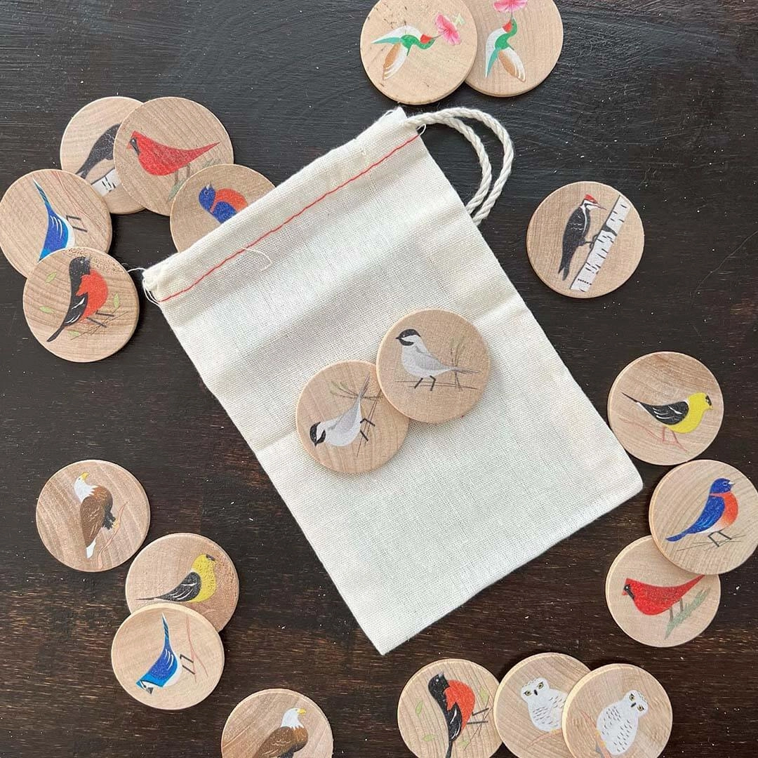 Little learners Kid-focused experiences Backyard Birds Wooden Memory Game