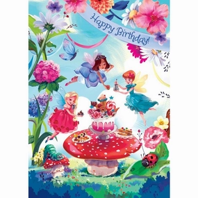 Fairy Garden Party Glitter Birthday Card Early learning