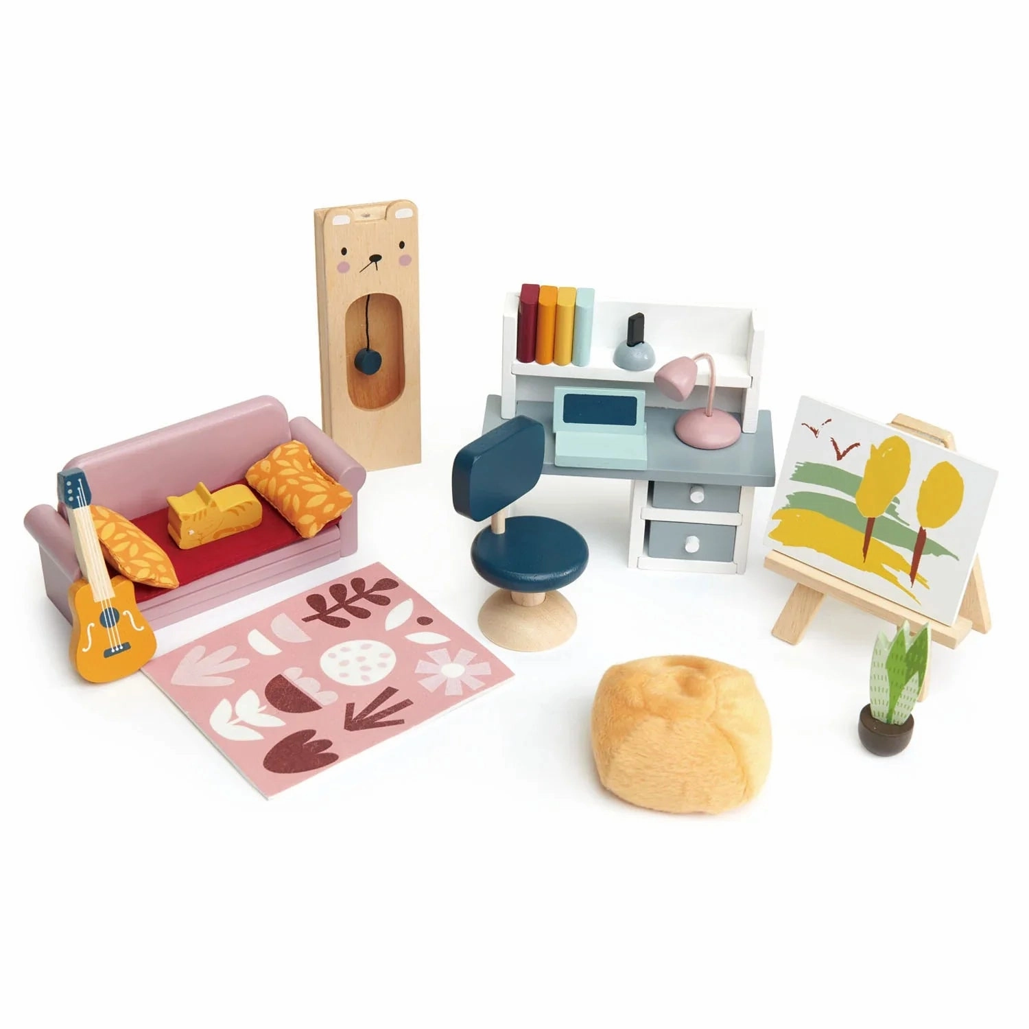 Young explorers Exploration made fun Wooden Dollhouse Study Furniture Set