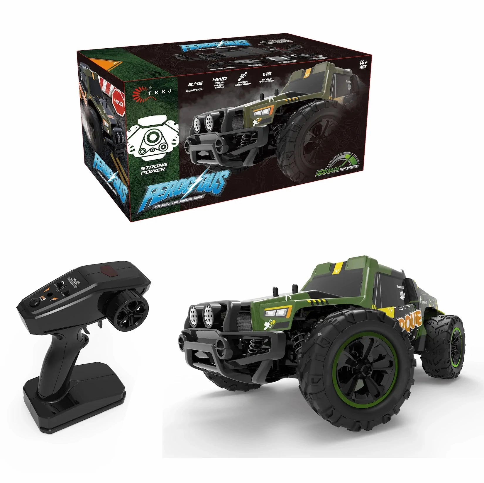 Ferocious Rc Remote Controlled Four-Wheel Drive Monster Truck Play-based education Busy kids