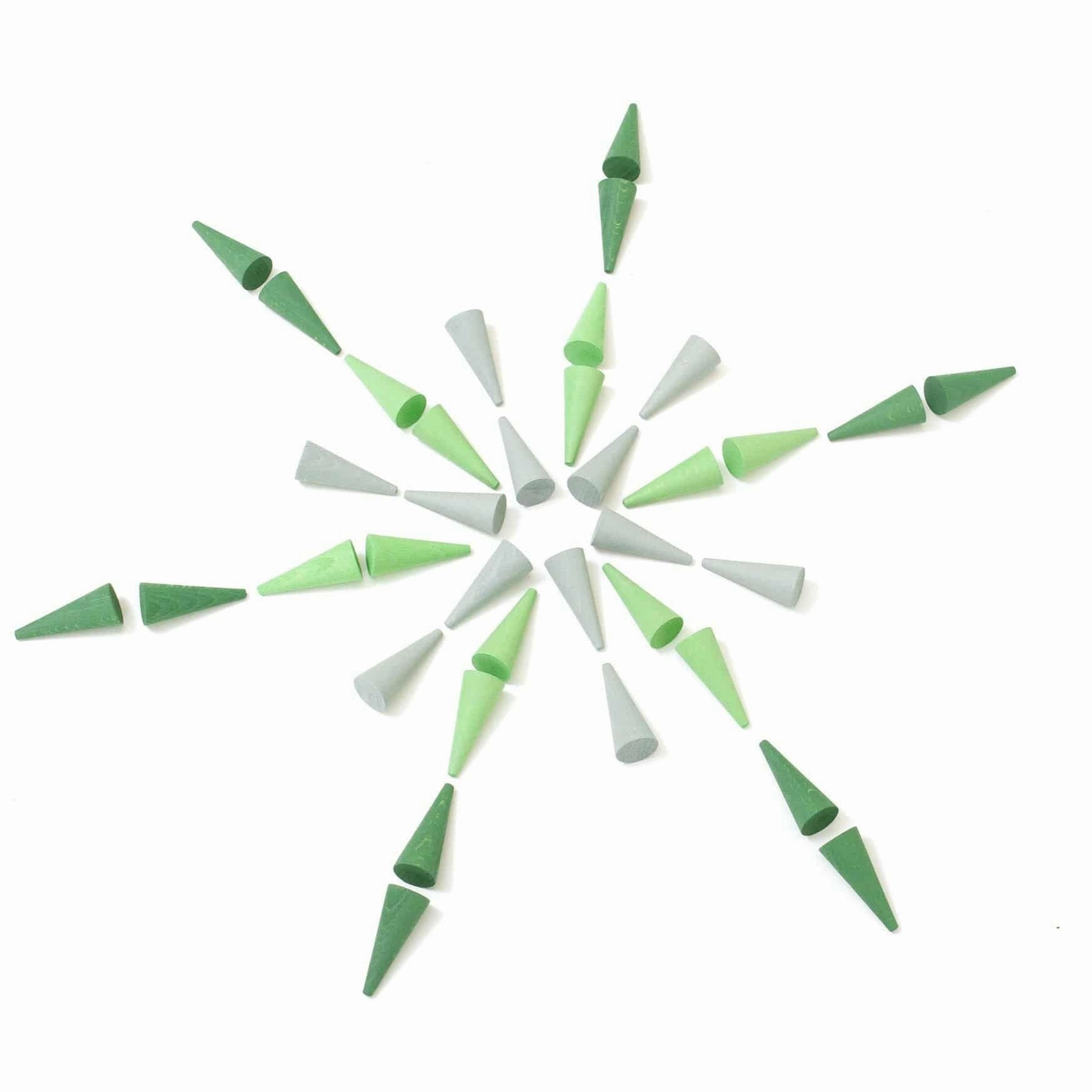 Preschool minds Growing minds Wooden Mandala Green Cones