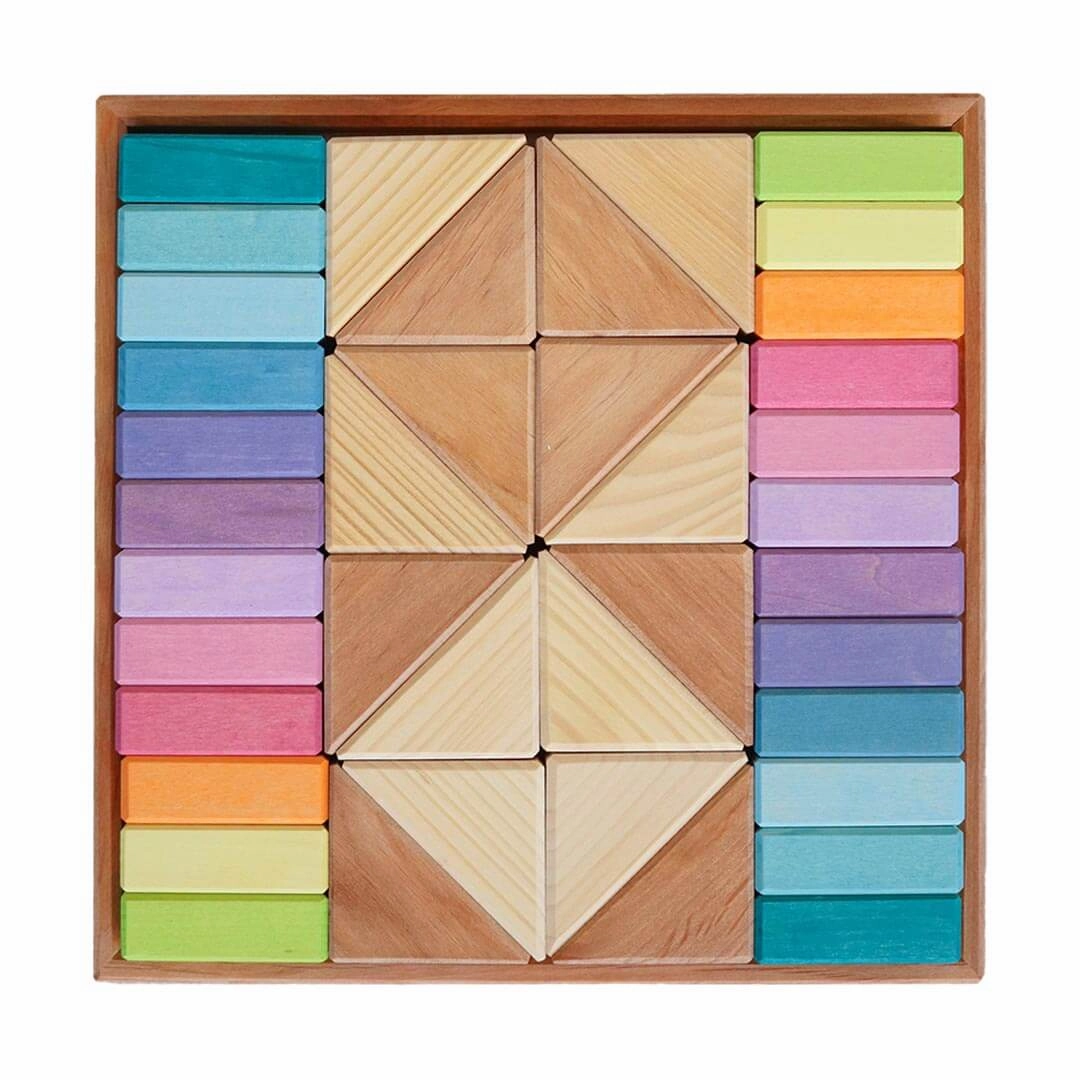 Young minds at work Pastel Duo Wooden Block Set