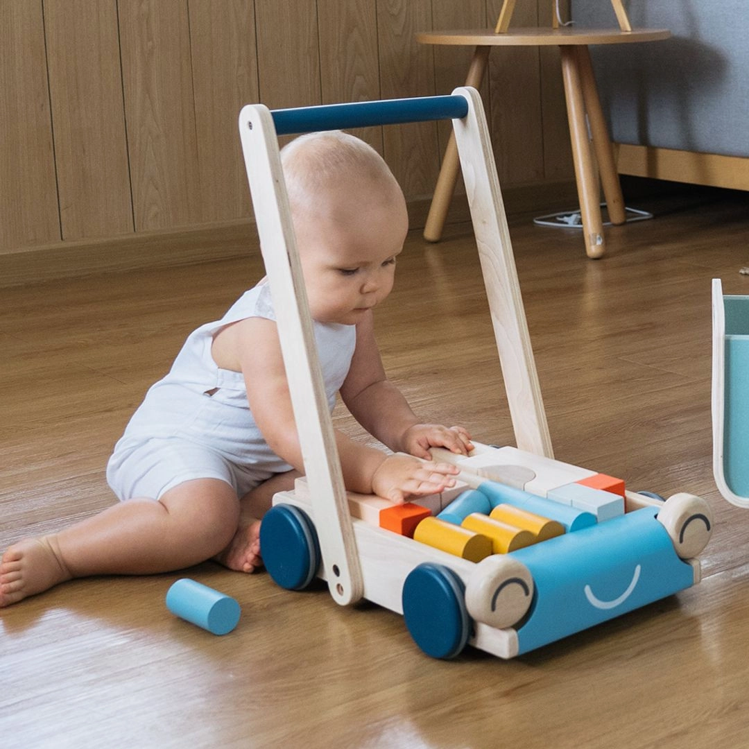 Wooden Baby Walker & Block Set Young learners