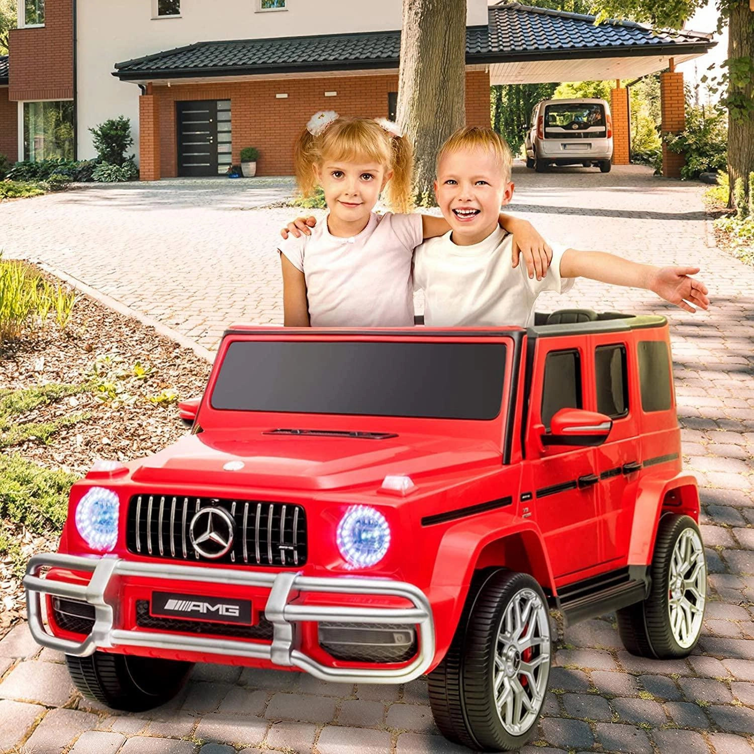 Playroom adventures begin here Child development Mercedes-Benz Amg G63 12V Battery 2-Seater Ride-On Car - Red