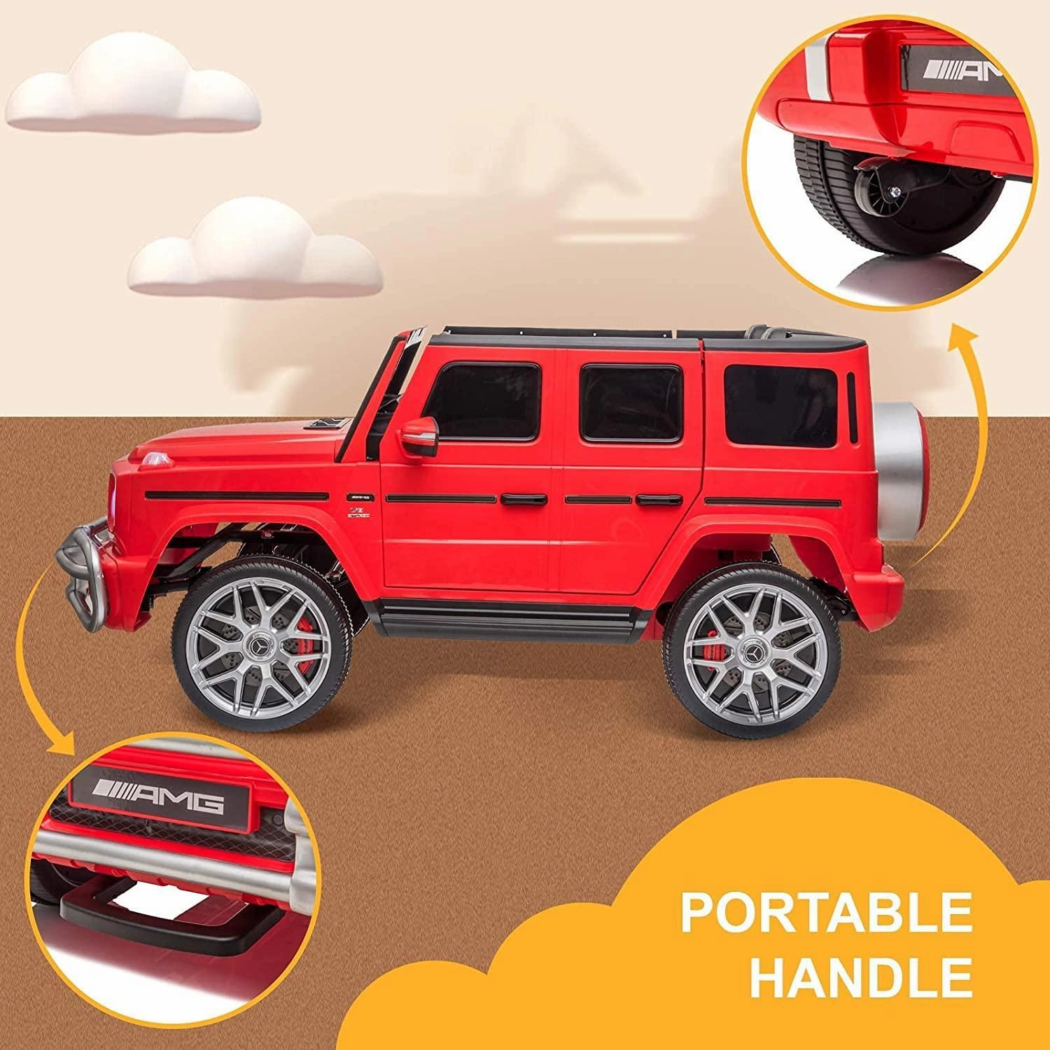 Young explorers Mercedes-Benz Amg G63 12V Battery 2-Seater Ride-On Car - Red