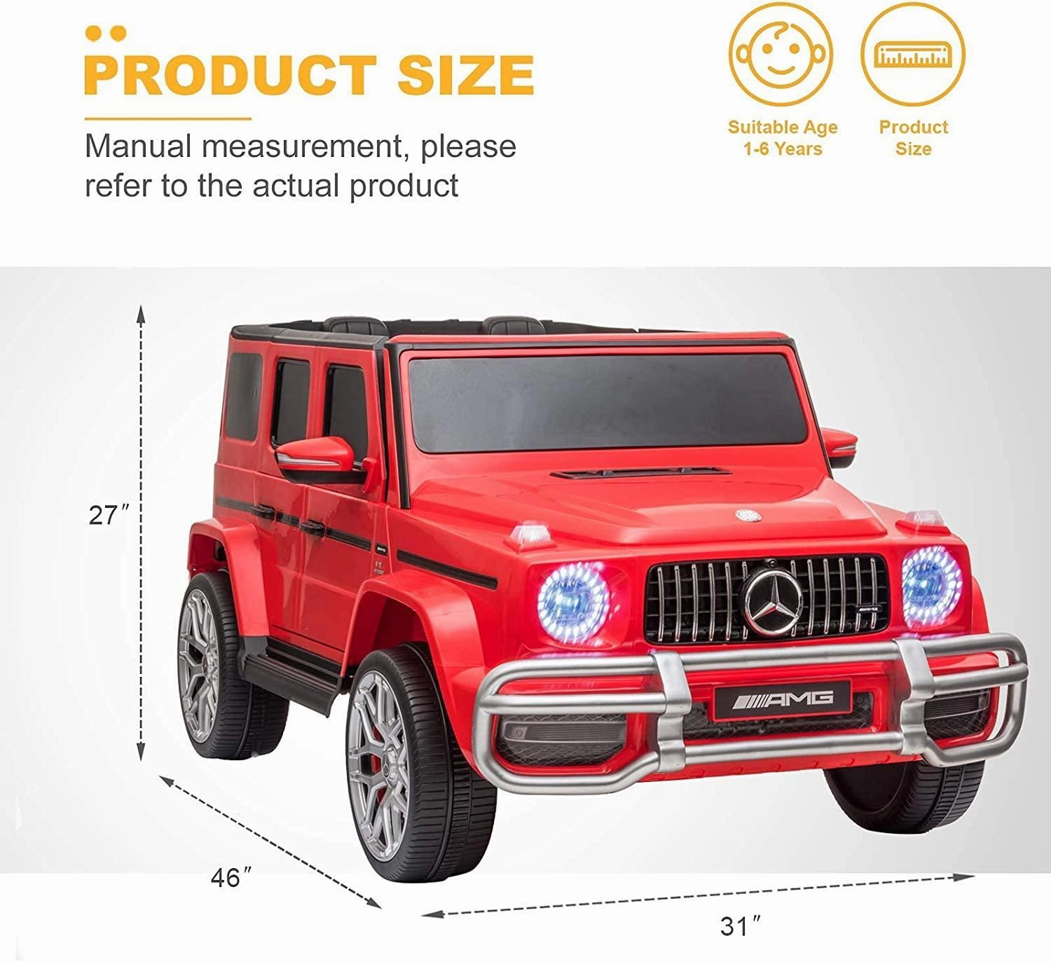 Mercedes-Benz Amg G63 12V Battery 2-Seater Ride-On Car - Red Nurturing minds Preschool minds