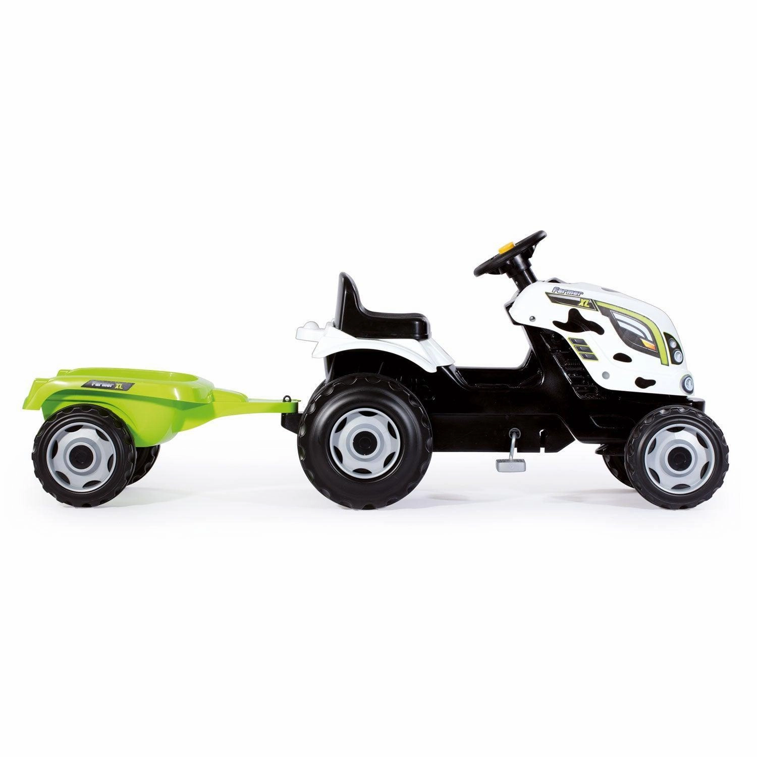 Smoby Xl Pedal Tractor With Trailer - Cow Print Little learners Smart little ones