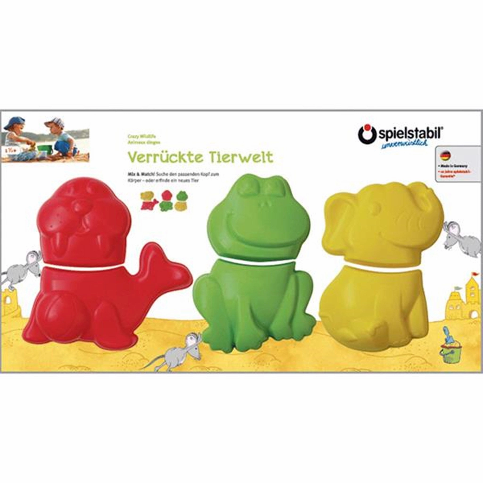 Early discovery Skill-building tools Spielstabil Sand Forms Silly Animals Frog