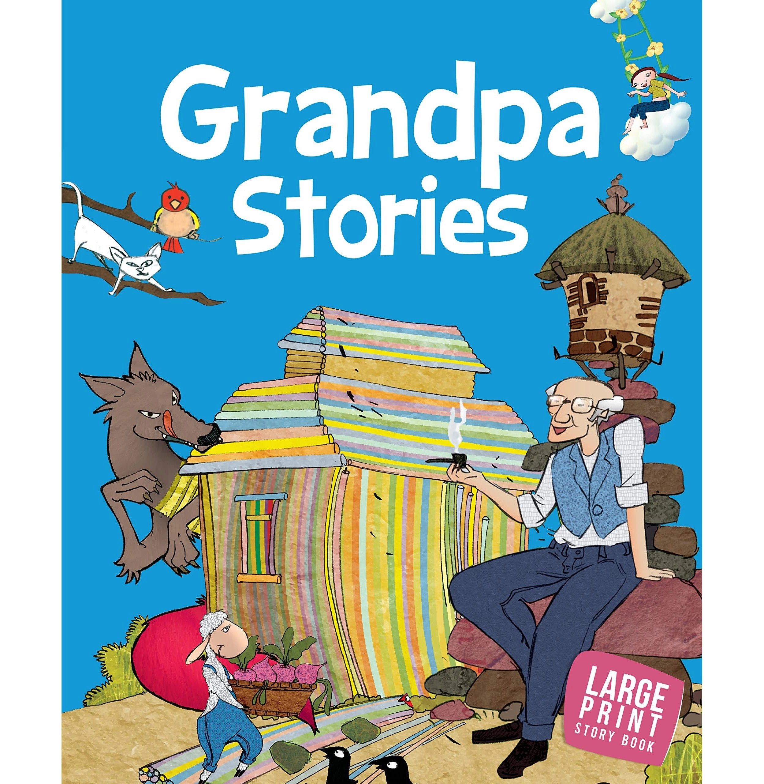 Young minds at work Educational fun Story Book: Grandpa Stories For Children ( Large Print) [Paperback] Om Books Editorial Team