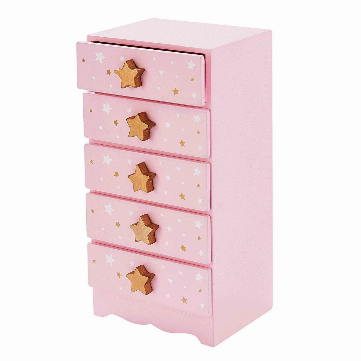 Teamson Usa Td-12884A Fashion Star Prints Renee Jewelry Box - Pink / White / Gold Little hands Little adventures