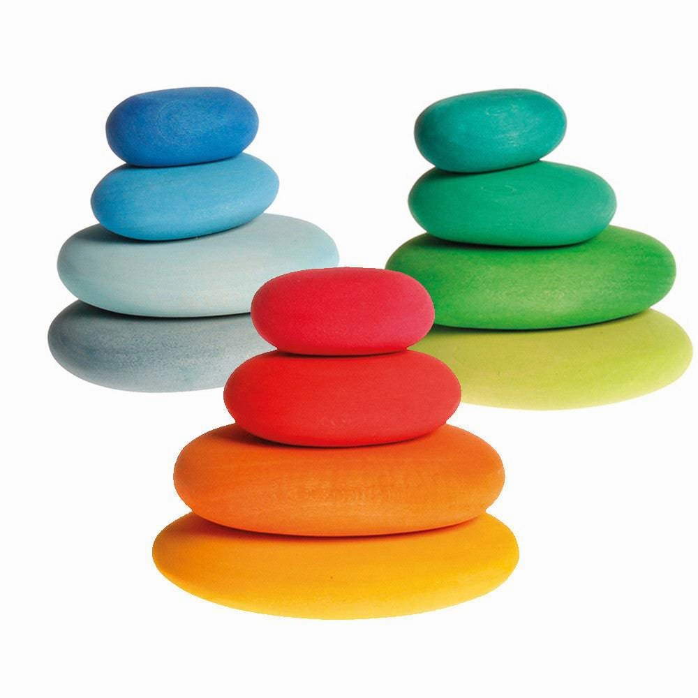Grimm'S River Pebbles - Wooden Blocks Building Set Little builders