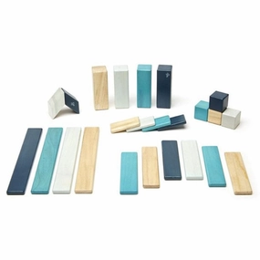 Magnetic Wooden Blocks - 24 Piece Set Blues Discover & grow