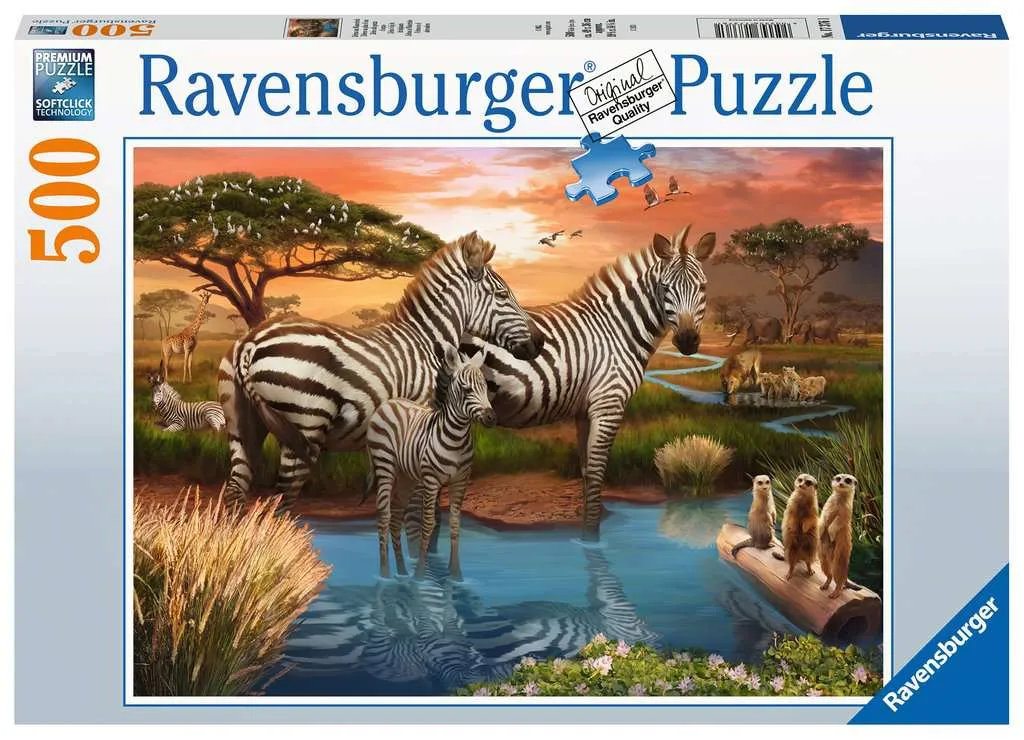 Growth tools Zebras At Waterhole - 500Pc