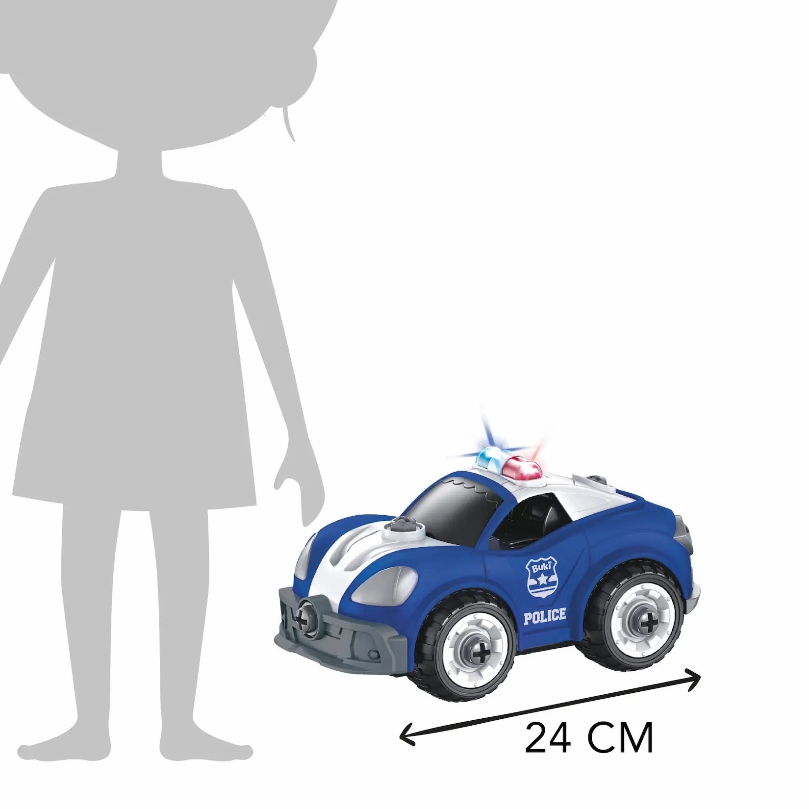Buki France Rc Police Car Parent-approved learning Young explorers