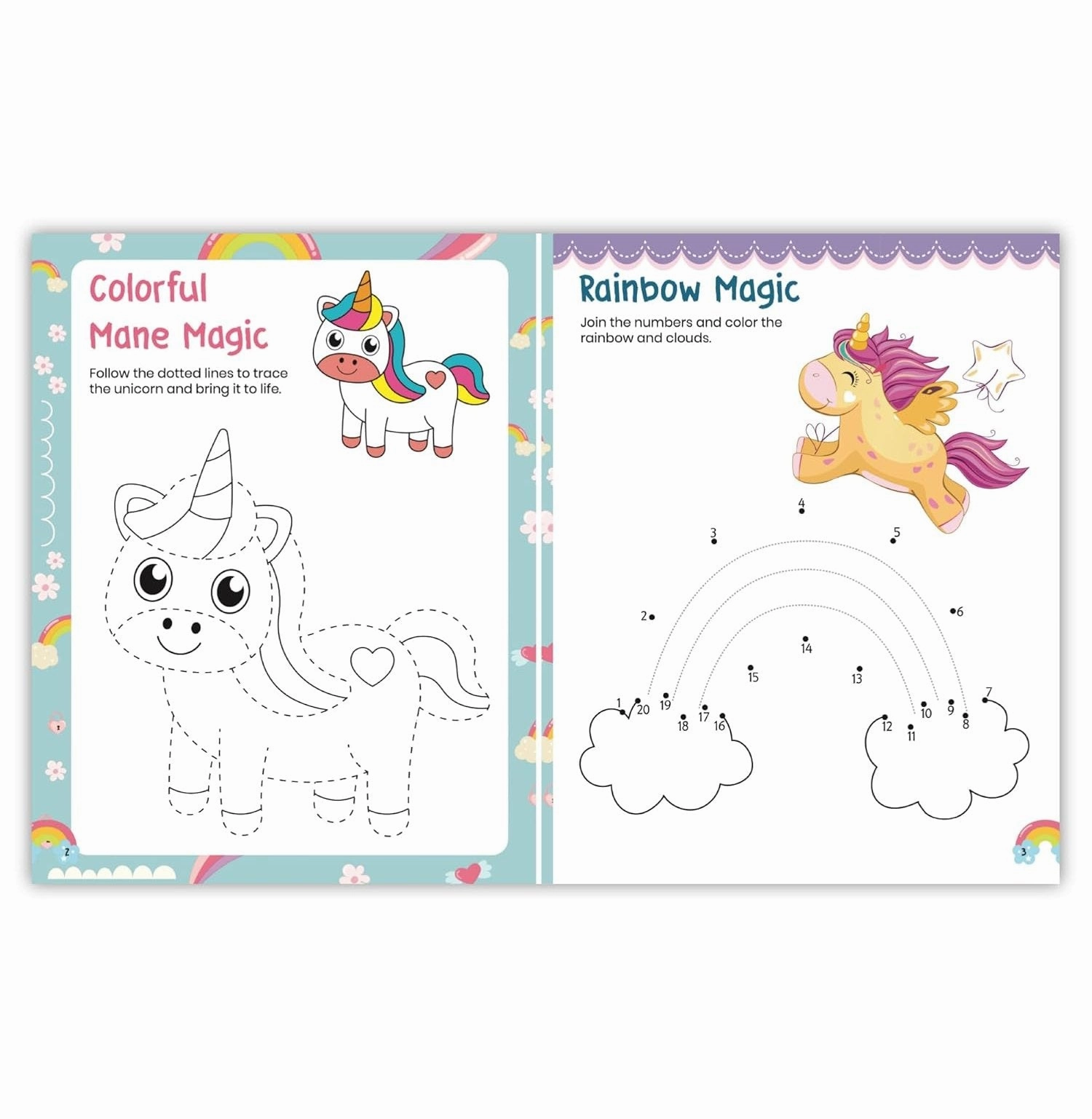 Playful learning Home learning tools Kids Coloring Book: Unicorn