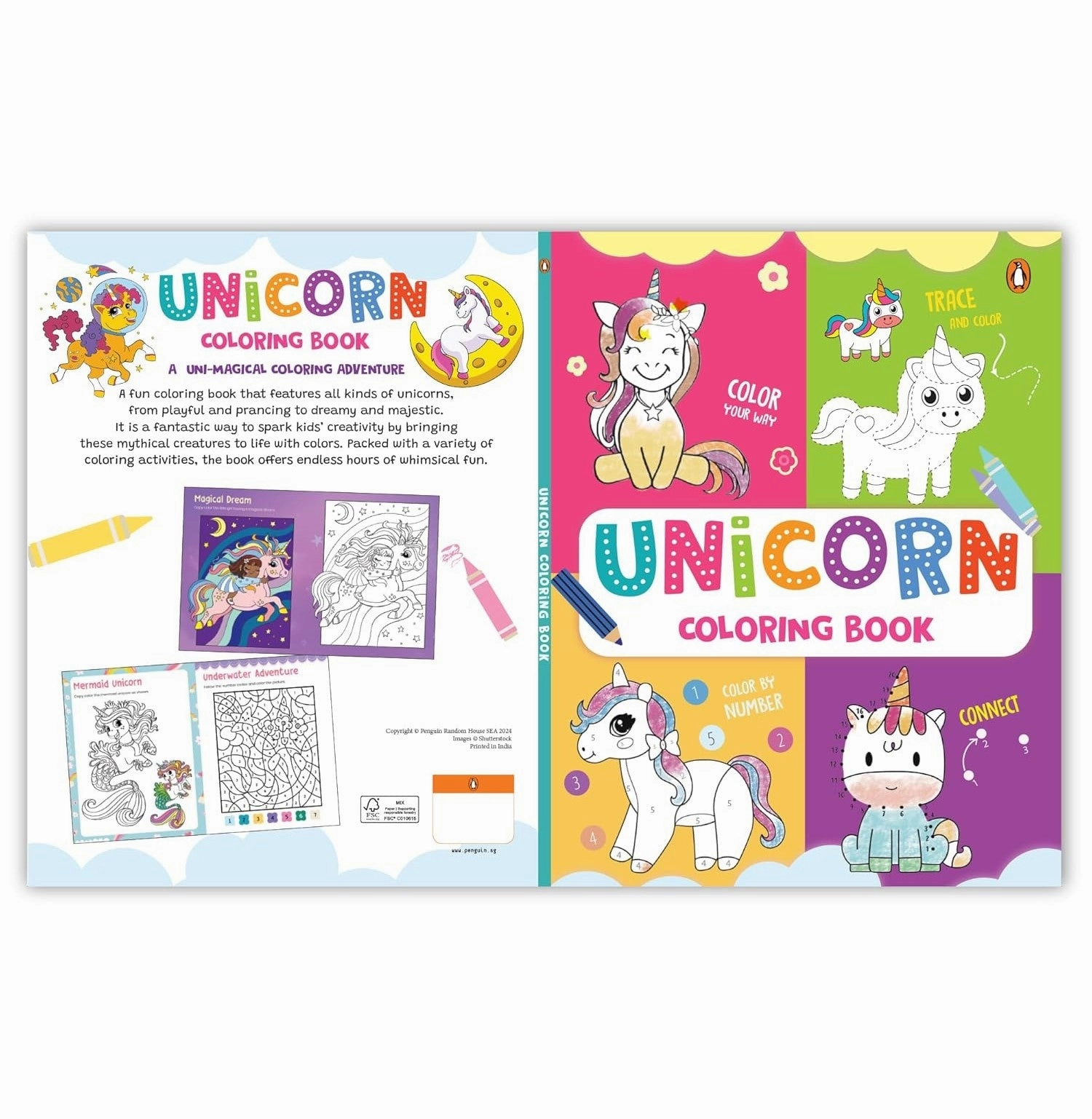 Kids essentials Imaginative play Kids Coloring Book: Unicorn
