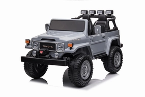 Nurturing minds Toyota Land Cruiser Jeep 12V Battery 2-Seater Ride-On Car - Grey