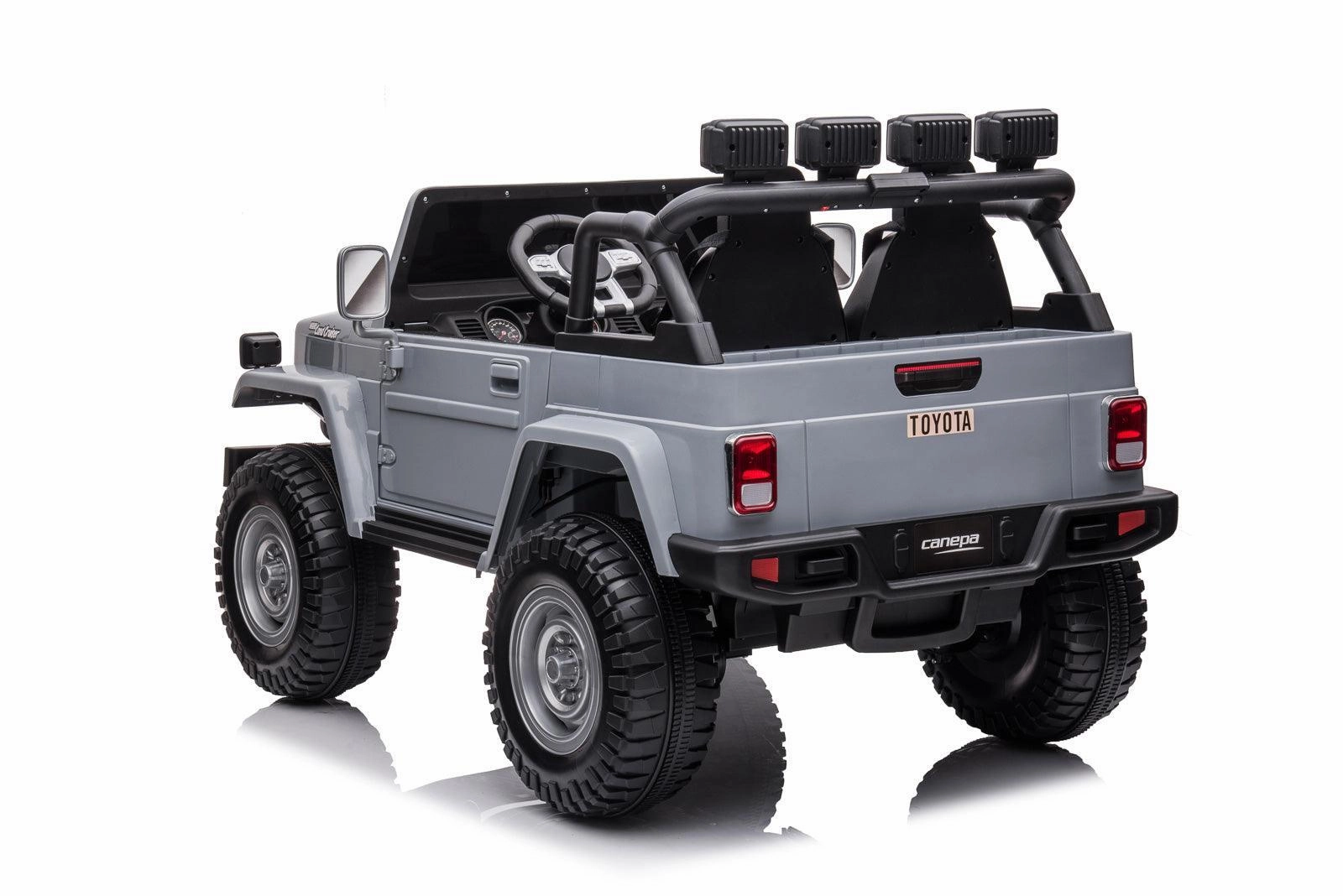 Toyota Land Cruiser Jeep 12V Battery 2-Seater Ride-On Car - Grey Smart little ones Busy kids