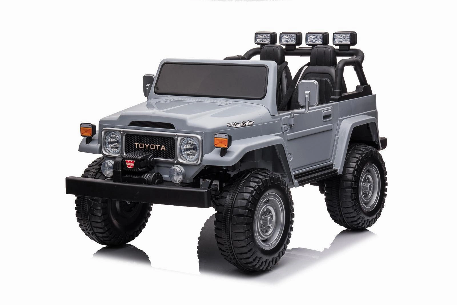 Nurturing minds Toyota Land Cruiser Jeep 12V Battery 2-Seater Ride-On Car - Grey