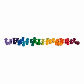 Quiet play for growing minds Playroom learning Wooden Mandala Set - Rainbow Mushrooms