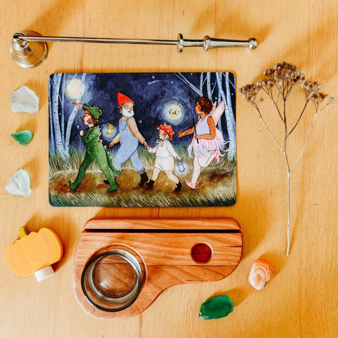 Wooden Nature Table Artwork And Candle Holder Kids essentials