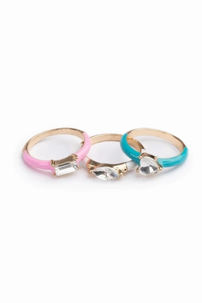 Boutique Chic Crystal Cool Rings 3 Pieces Learn at home