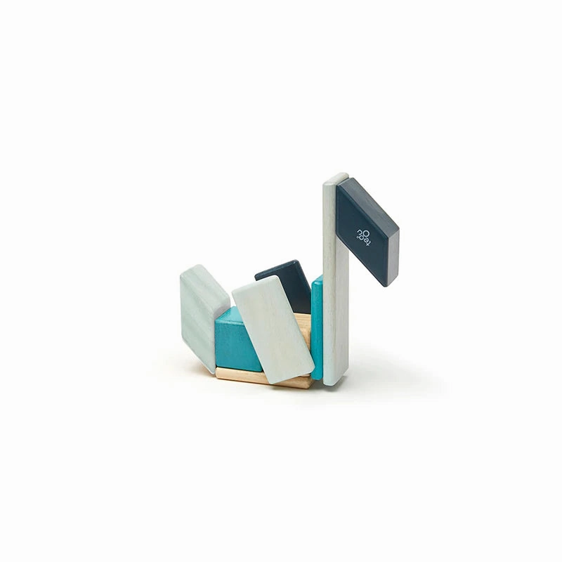 Magnetic Wooden Blocks - 14 Piece Set - Blues Fun that fuels growth Engaging young minds