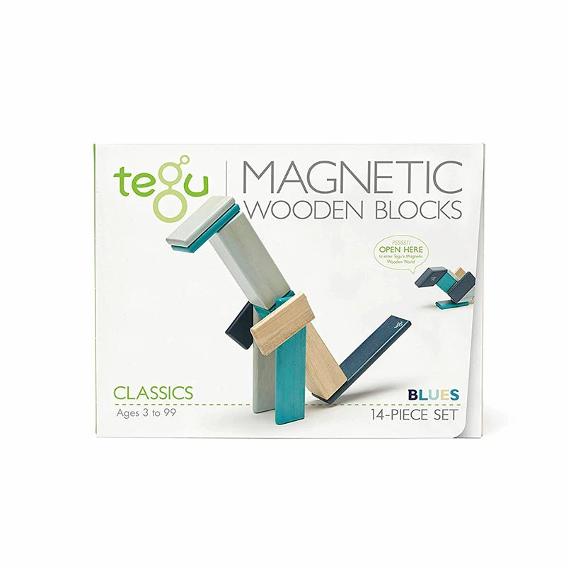 Magnetic Wooden Blocks - 14 Piece Set - Blues Kid-centered learning