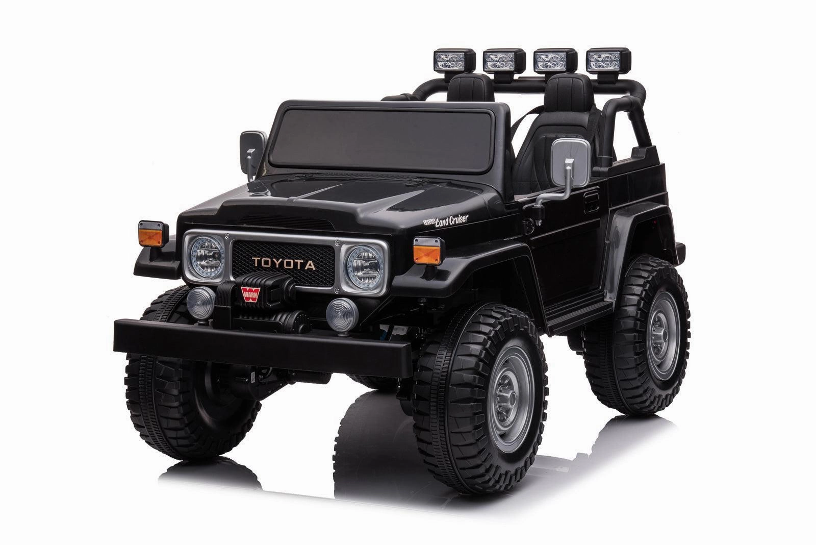 Curious minds Toyota Land Cruiser Jeep 12V Battery 2-Seater Ride-On Car - Black