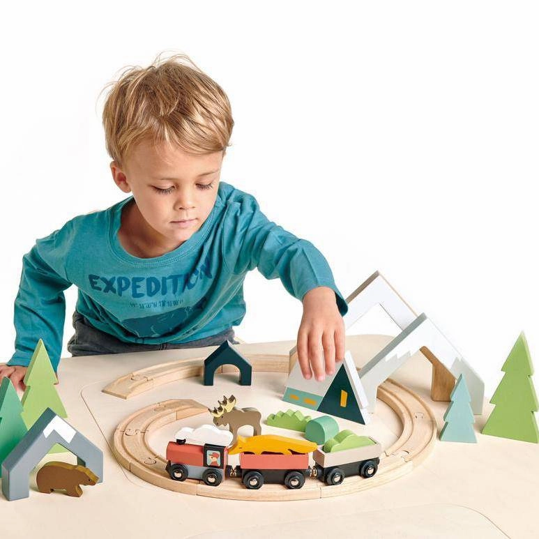 Treetops Wooden Train Set Mindful play
