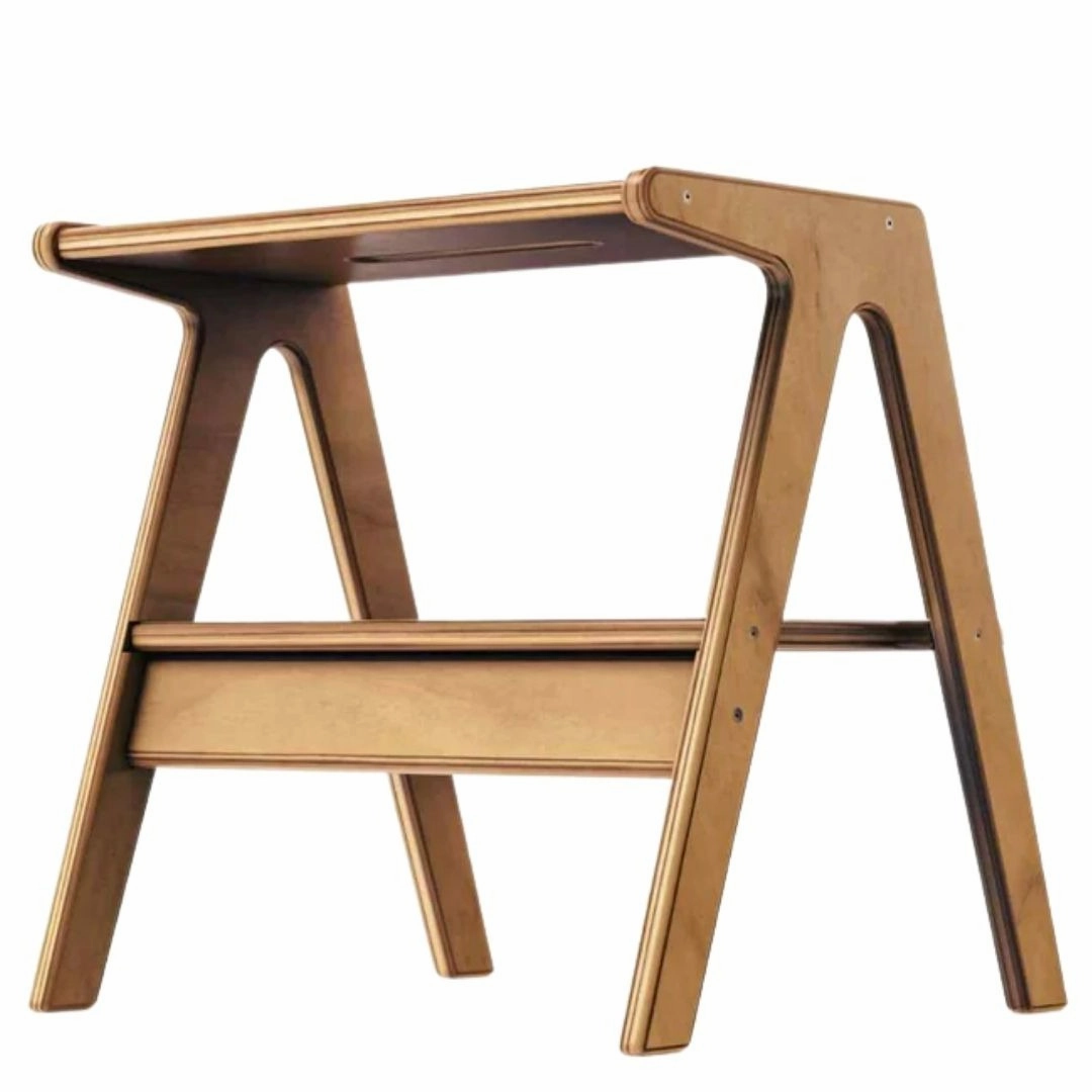 Young learners Two-Step Wooden Step Stool - Natural